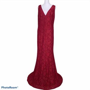 One-By-Eight-Sparkly Red Evening Gown-Size-16